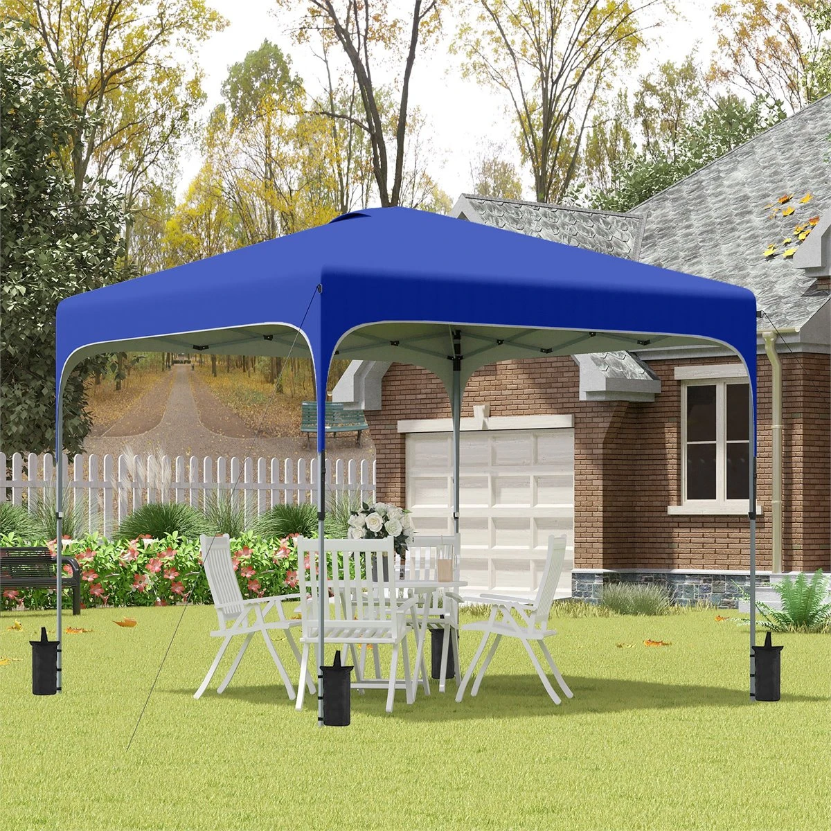Outsunny Cenador Plegable 2,5x2,5x2,68 M Carpa De Jardín Protección UV 50+ Ajustable En Altura Con 4 Bolsas De Arena Y Bolsa De Transporte Para Camping Fiestas Patio Azul 4 Outsunny Cenador Plegable 2,5x2,5x2,68 M Carpa De Jardín Protección UV 50+ Ajustable En Altura Con 4 Bolsas De Arena Y Bolsa De Transporte Para Camping Fiestas Patio Azul - Imagen 2