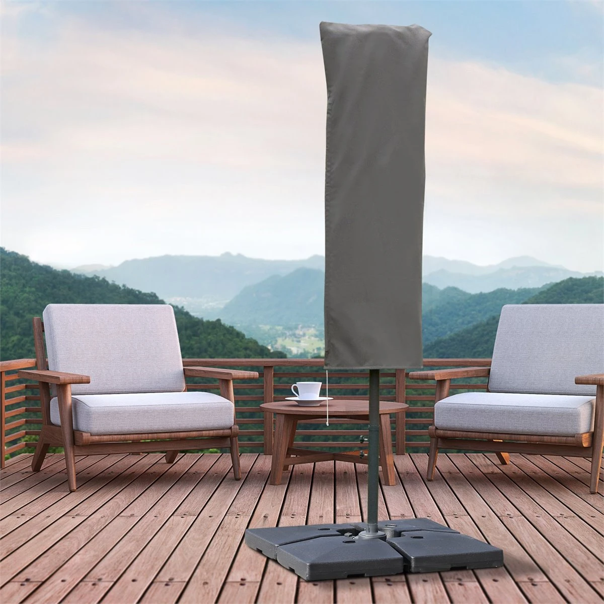 Outsunny Funda Protectora De Sombrilla Ø57x160 Cm Cubierta De Sombrilla Resistente A Intemperie Para Jardín Patio Con Varilla Cremallera Gris 4 Outsunny Funda Protectora De Sombrilla Ø57x160 Cm Cubierta De Sombrilla Resistente A Intemperie Para Jardín Patio Con Varilla Cremallera Gris - Imagen 2