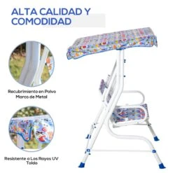 Outsunny Columpio Balancín De Jardín Infantil 2 Plazas Para Niños De +3 Años Con Toldo Ajustable En Ángulo Para Terraza Balcón Carga Máx. 60 Kg 110x70x110 Cm Azul 15 Outsunny Columpio Balancín De Jardín Infantil 2 Plazas Para Niños De +3 Años Con Toldo Ajustable En Ángulo Para Terraza Balcón Carga Máx. 60 Kg 110x70x110 Cm Azul -OUTSUNNY TIENDA 62d8396d83449a20dbd09d78bfded54463440a28 df8aaf7ca25e467a8605763d7c80c67f
