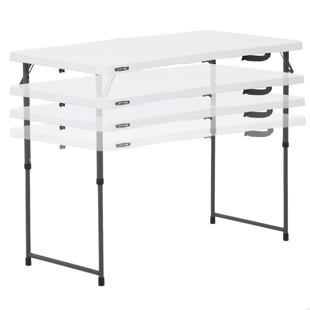 Mesa Plegable Ajustable En Altura Blanco LIFETIME 122 X 61 X 56-91 Cm 3 Mesa Plegable Ajustable En Altura Blanco LIFETIME 122 X 61 X 56-91 Cm