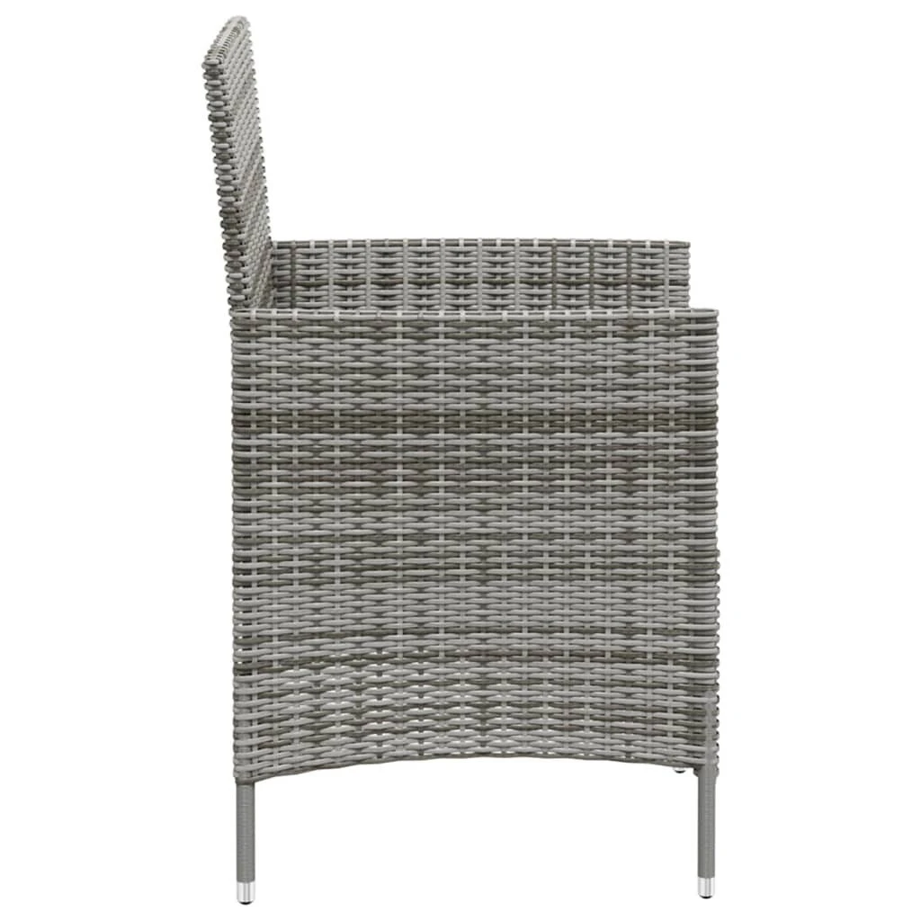 Set De Comedor De Jardín 3 Pzas Y Cojines Ratán Sintético Gris VidaXL 7 Set De Comedor De Jardín 3 Pzas Y Cojines Ratán Sintético Gris VidaXL - Imagen 5