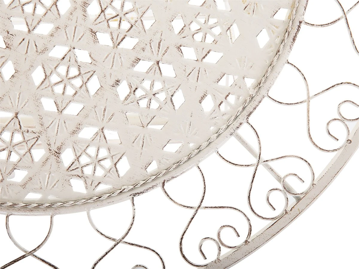 Mesa De Jardín De Metal Beige Claro ø 70 Cm TRIESTE 8 Mesa De Jardín De Metal Beige Claro ø 70 Cm TRIESTE - Imagen 6