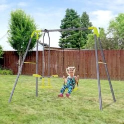 HOMCOM Set De Columpio Infantil Al Aire Libre Con Columpio Y Balancín Doble Plaza Juguetes Exterior Adecuado Para +3 Años 245x138x180cm Verde Y Gris 18 HOMCOM Set De Columpio Infantil Al Aire Libre Con Columpio Y Balancín Doble Plaza Juguetes Exterior Adecuado Para +3 Años 245x138x180cm Verde Y Gris -OUTSUNNY TIENDA 63485da20751b6d6dc4357b66d1a7f5e9e367591 38f1eca99f554f71932c456ce381eda6