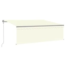 Toldo Automático Retráctil Con Persiana Color Crema 4x3 M VidaXL