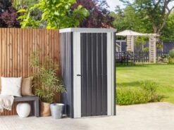 Cobertizo De Jardín De Metal Gris Grafito/blanco Crema 180 Cm UMBRIA