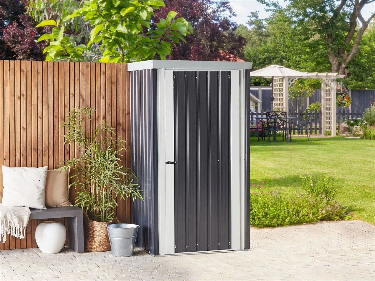 Cobertizo De Jardín De Metal Gris Grafito/blanco Crema 180 Cm UMBRIA 3 Cobertizo De Jardín De Metal Gris Grafito/blanco Crema 180 Cm UMBRIA