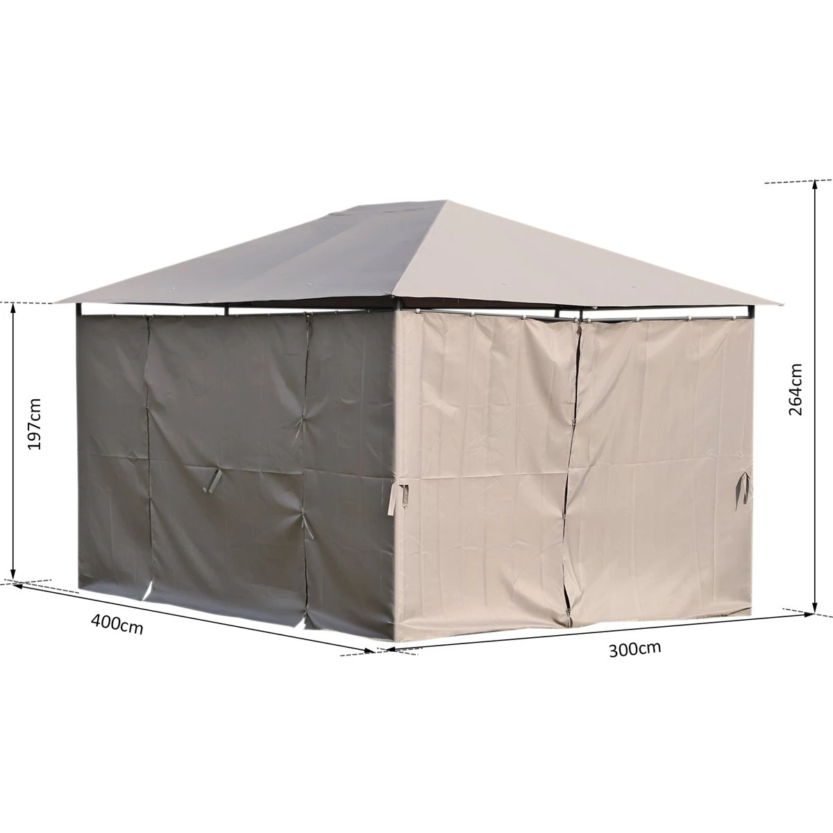 Outsunny Cenador Con Techo Al Aire Libre Gazebo Pabellón Exterior Con Pared Lateral Cenador Carpa De Jardín 4x3 M Marco De Acero Para Fiesta Eventos 5 Outsunny Cenador Con Techo Al Aire Libre Gazebo Pabellón Exterior Con Pared Lateral Cenador Carpa De Jardín 4x3 M Marco De Acero Para Fiesta Eventos - Imagen 3