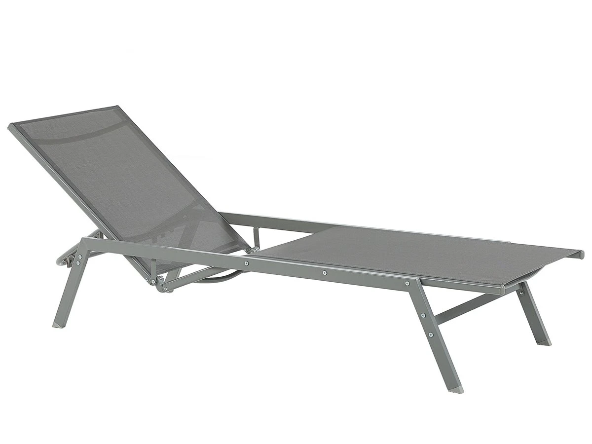 Tumbona De Metal/textil Trenzado Gris VERNAZZA 6 Tumbona De Metal/textil Trenzado Gris VERNAZZA - Imagen 4