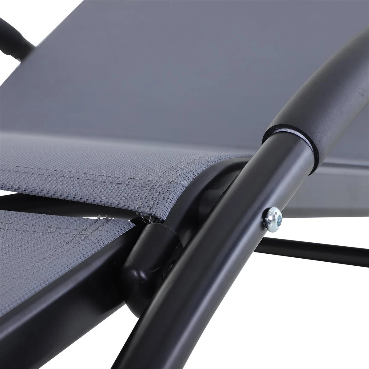 Outsunny Tumbona De Jardín Aluminio Reclinable Con Respaldo Ajustable De 5 Niveles Reposapiés Regulable Y Reposacabezas Extraíble Para Terraza Balcón Exterior 66x152x81 Cm Gris 7 Outsunny Tumbona De Jardín Aluminio Reclinable Con Respaldo Ajustable De 5 Niveles Reposapiés Regulable Y Reposacabezas Extraíble Para Terraza Balcón Exterior 66x152x81 Cm Gris - Imagen 5