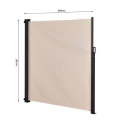 Outsunny Toldo Lateral Retráctil Exterior 350x180cm Pantalla De Privacidad Contra Sol Viento Visión Para Jardín Patio Balcón Tejado Hecho De Aluminio Poliéster Montar Utilizar Fácil Beige -OUTSUNNY TIENDA 68b3a129a4fccba14bc8bfad060e4580a27ac49d cd846cda82c84a178e9b900191bdd182