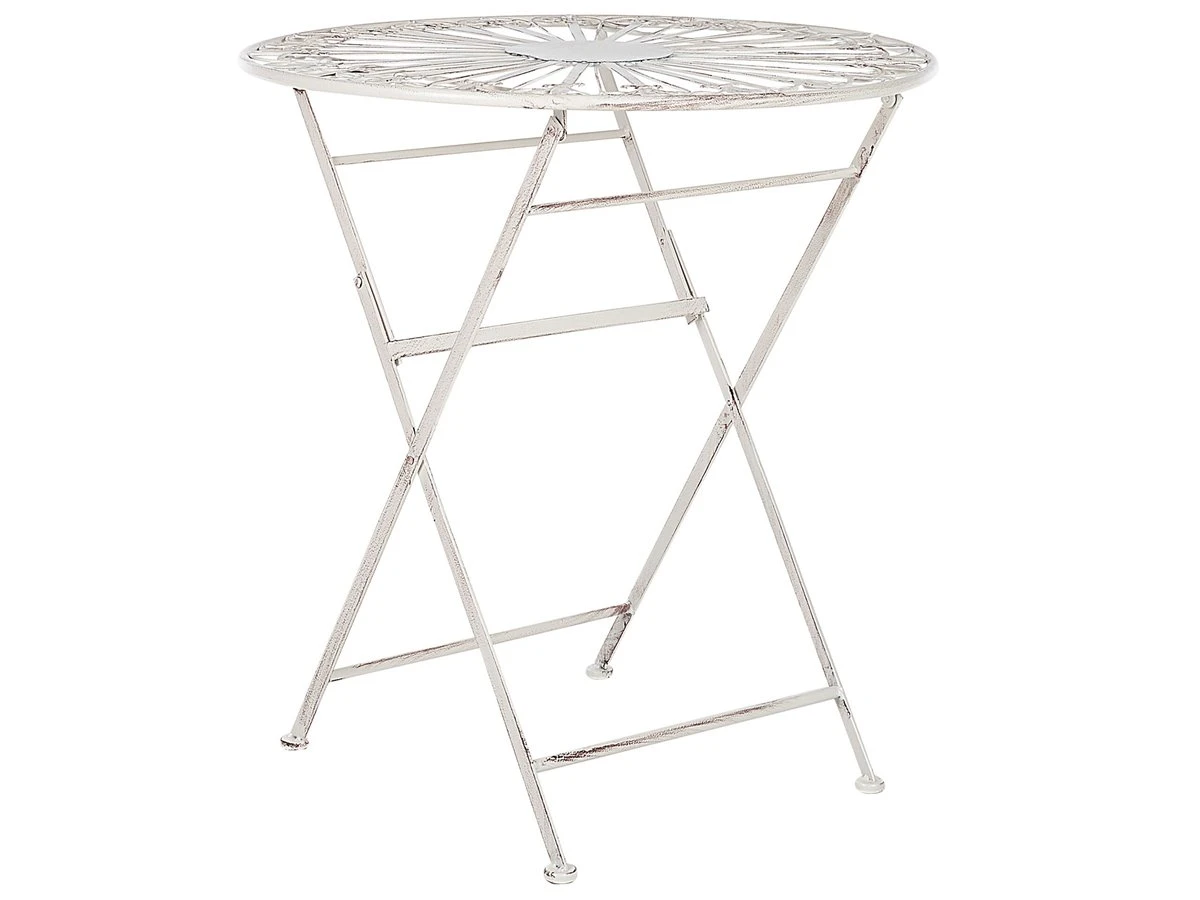 Mesa De Balcón De Metal Blanco Crema ø 70 Cm SCAFA 4 Mesa De Balcón De Metal Blanco Crema ø 70 Cm SCAFA - Imagen 2