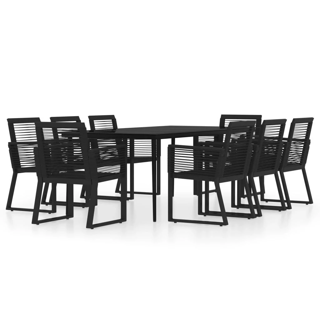 Juego De Comedor De Jardín 9 Piezas Negro VidaXL 4 Juego De Comedor De Jardín 9 Piezas Negro VidaXL - Imagen 2