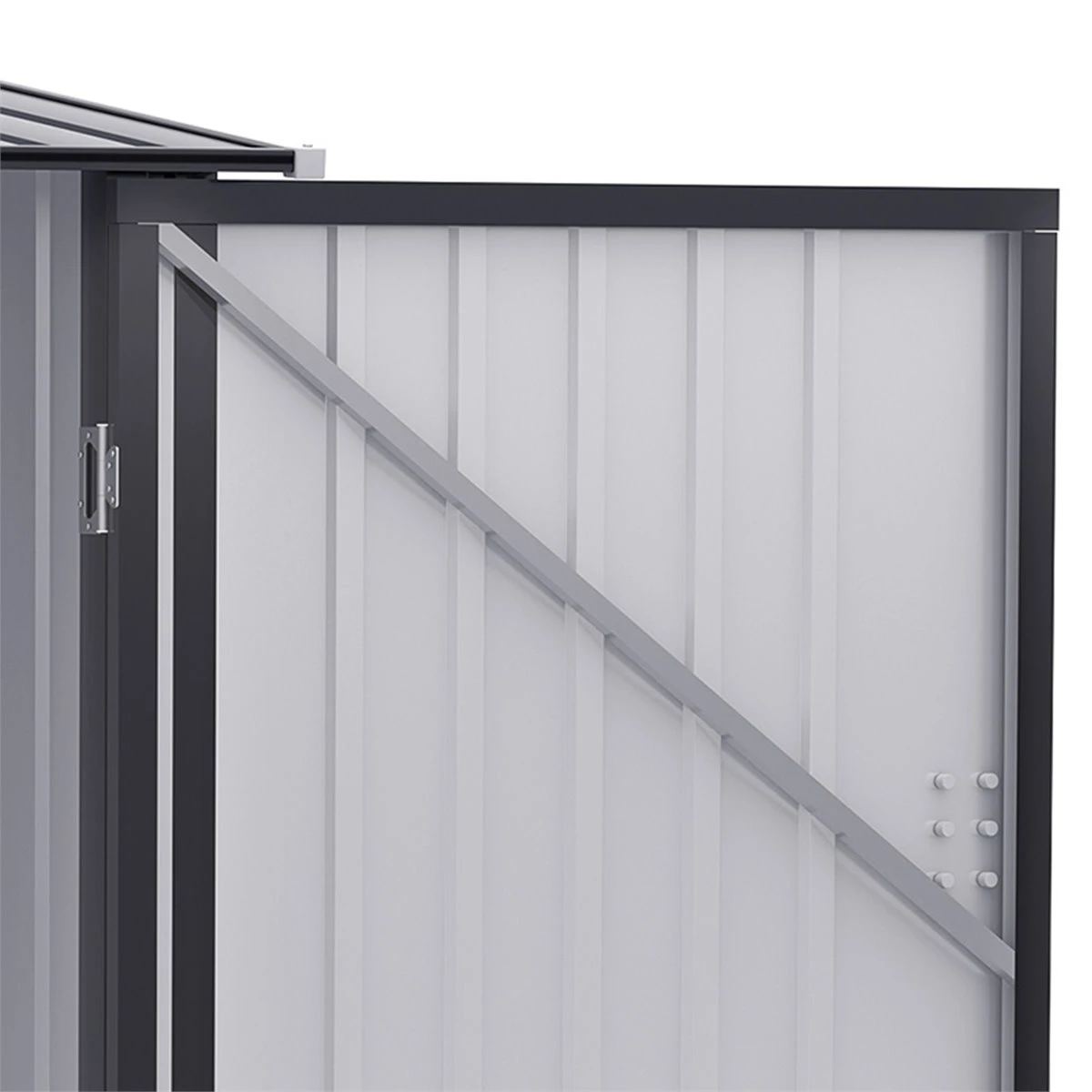 Outsunny Caseta De Jardín 0,92 M² 100x103x160 Cm Cobertizo Exterior De Acero Galvanizado Con Puerta Cerradura Y Techo Inclinado Para Almacenamiento De Herramientas Gris Oscuro 8 Outsunny Caseta De Jardín 0,92 M² 100x103x160 Cm Cobertizo Exterior De Acero Galvanizado Con Puerta Cerradura Y Techo Inclinado Para Almacenamiento De Herramientas Gris Oscuro - Imagen 6