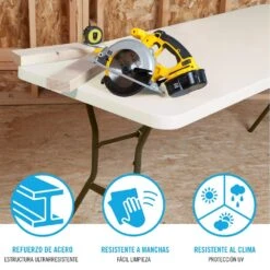 Mesa Rectangular Patas Plegables Crema LIFETIME 183x76x74 Cm -OUTSUNNY TIENDA 6b7a510cc1033377634cc05c110db80a4c95910a fb1dedf5c9464bea9d218d4bb815dffd