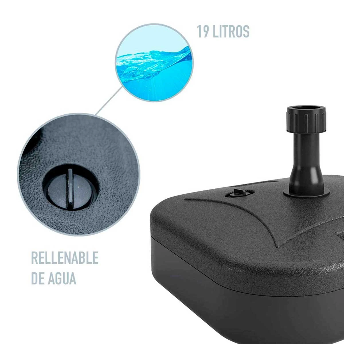 Base Para Sombrilla Aktive 44,5 X 12,5 X 44,5 Cm Negro Plástico 4 Base Para Sombrilla Aktive 44,5 X 12,5 X 44,5 Cm Negro Plástico - Imagen 2