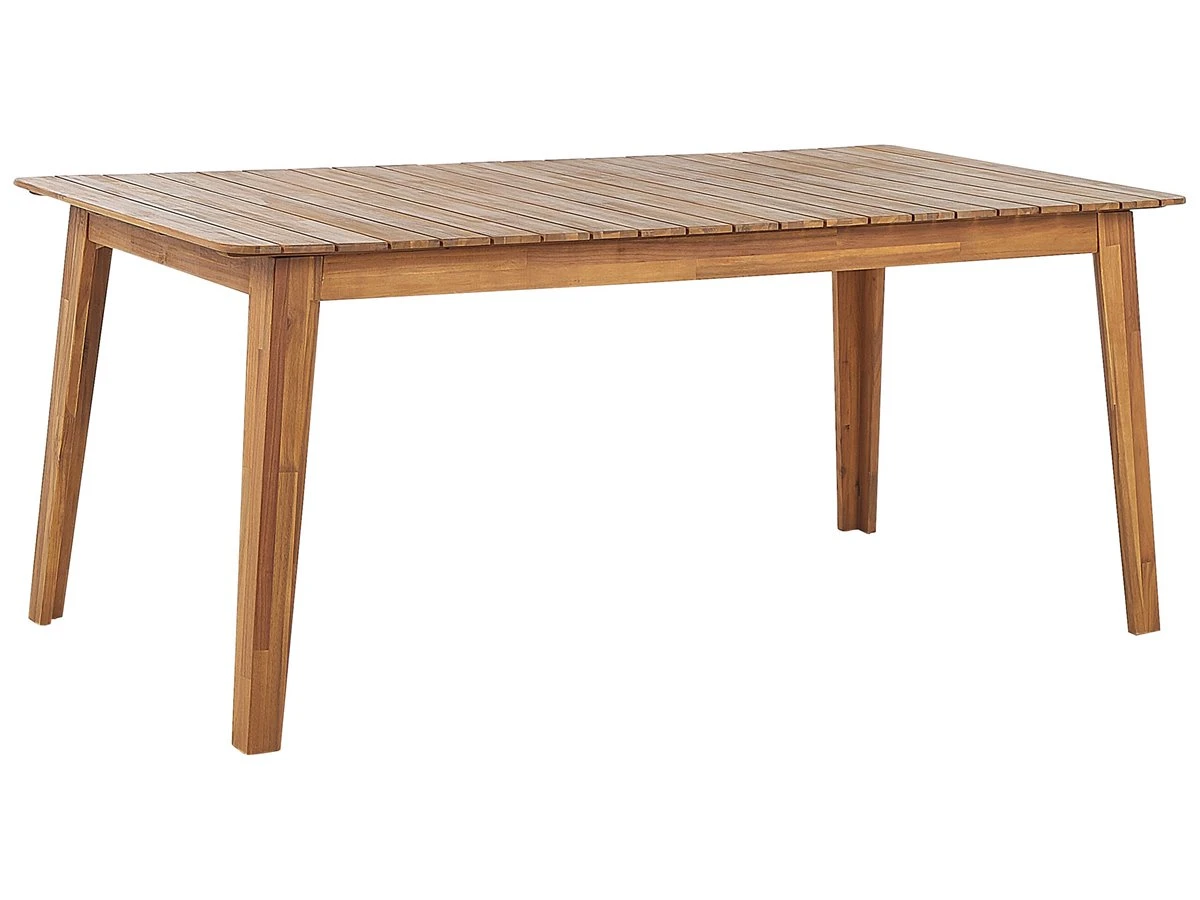 Mesa De Comedor De Madera De Acacia Clara 180 X 90 Cm FORNELLI 4 Mesa De Comedor De Madera De Acacia Clara 180 X 90 Cm FORNELLI - Imagen 2