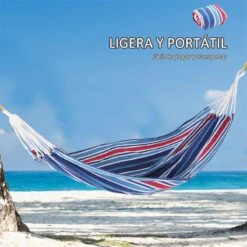 Outsunny Hamaca De Algodón Para Jardín 210x150 Cm Hamaca Colgante Portátil Carga Máx. 180 Kg Para Acampar Piscina Camping Rayas Azul Y Rojo 17 Outsunny Hamaca De Algodón Para Jardín 210x150 Cm Hamaca Colgante Portátil Carga Máx. 180 Kg Para Acampar Piscina Camping Rayas Azul Y Rojo -OUTSUNNY TIENDA 6f78dc3705ba89890eb116f3a4aeda778a340f6c 4e44e9609a634ba7ac1ba2129bd1bb1a