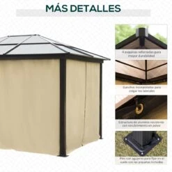 Outsunny Cenador Para Jardín 3x3.6 M Alumnio Pabellón Para Exterior Con Techo De Policarbonato Anti-UV Y 4 Mosquiteras Laterales Con Cremalleras Para Fiestas Eventos Beige 19 Outsunny Cenador Para Jardín 3x3.6 M Alumnio Pabellón Para Exterior Con Techo De Policarbonato Anti-UV Y 4 Mosquiteras Laterales Con Cremalleras Para Fiestas Eventos Beige -OUTSUNNY TIENDA 70d13b102a633260dea984d6aa2c264822abcef7 d221611599124139909ae4896a394baf