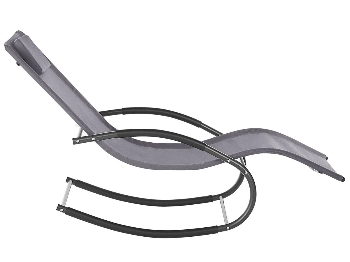 Tumbona De Jardín Mecedora Gris Oscuro CARANO II 8 Tumbona De Jardín Mecedora Gris Oscuro CARANO II - Imagen 6