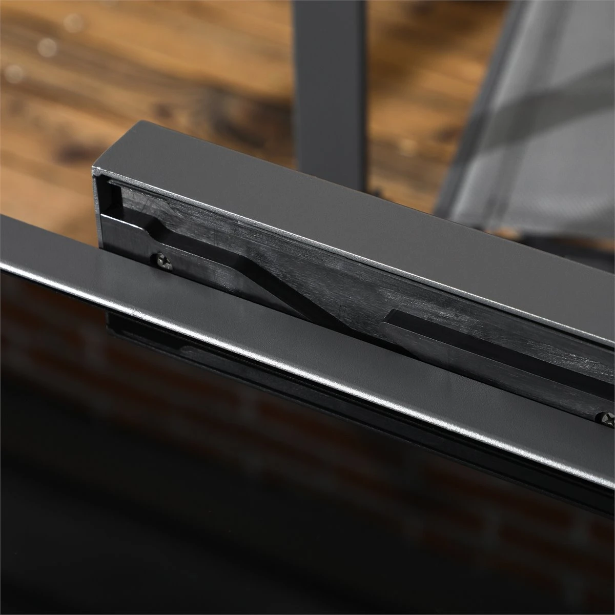 Outsunny Mesa De Jardín Extensible De Aluminio Mesa De Comedor Rectangular Con Encimera De Vidrio Templado Carga 50 Kg Para Terraza 160x80x75 Cm Negro 11 Outsunny Mesa De Jardín Extensible De Aluminio Mesa De Comedor Rectangular Con Encimera De Vidrio Templado Carga 50 Kg Para Terraza 160x80x75 Cm Negro - Imagen 9