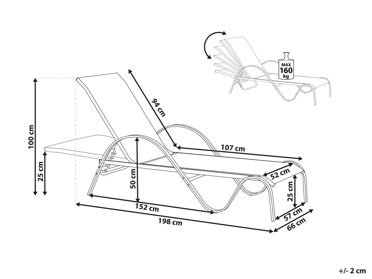 Tumbona Reclinable De Metal Marrón Claro PROCIDA 5 Tumbona Reclinable De Metal Marrón Claro PROCIDA - Imagen 3