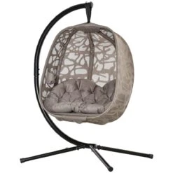 Outsunny Silla Colgante Con Soporte De Acero Sillón Colgante Hamaca Con Cesta Plegable Y Cojines Para Interiores Y Exterior Carga 120 Kg 126x96x172 Cm Marrón 12 Outsunny Silla Colgante Con Soporte De Acero Sillón Colgante Hamaca Con Cesta Plegable Y Cojines Para Interiores Y Exterior Carga 120 Kg 126x96x172 Cm Marrón -OUTSUNNY TIENDA 73ccd972d1a69ac0bf48135139fd54c0431b8cde 3c96defbfd594ce1be986e153df28557