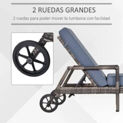 Outsunny Conjunto De 2 Tumbonas De Ratán De Jardín Con Cojines Acolchados Respaldo Ajustable En 5 Posiciones 2 Ruedas Y Tela Extraíble Lavable 67x196x51 Cm Gris -OUTSUNNY TIENDA 7481901a87bbf11b86857540884196ac4b4a849c d367c401ff8a47f9ababdd8f036f52f4