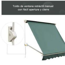 Outsunny Toldo De Ventana Toldo Manual De Aluminio Retráctil Para Exterior Toldo De Balcón Ángulo Ajustable Impermeable Tela De Poliéster 180x70cm Verde 19 Outsunny Toldo De Ventana Toldo Manual De Aluminio Retráctil Para Exterior Toldo De Balcón Ángulo Ajustable Impermeable Tela De Poliéster 180x70cm Verde -OUTSUNNY TIENDA 74a7cce3dda4f762142b6ad01478941a4ef56233 b6984c104ae14272b1e679e8dfd874d3