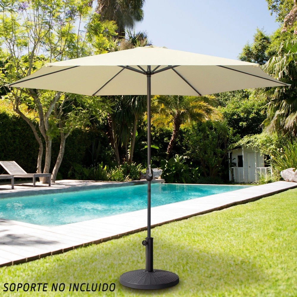 Parasol Hexagonal 300 Cm Color Crema Mástil Aluminio Aktive Garden 7 Parasol Hexagonal 300 Cm Color Crema Mástil Aluminio Aktive Garden - Imagen 5