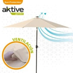 Sombrilla Para Jardín Octogonal 32 Luces LED Inclinable Aktive 12 Sombrilla Para Jardín Octogonal 32 Luces LED Inclinable Aktive -OUTSUNNY TIENDA 75c1e012b0ba258ff564793616ff9af7e9dbf66b f4010eaba417478e932e3eeb1ae596ed
