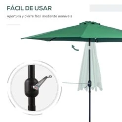 Outsunny Sombrilla De Jardín Ø295x250 Cm Con Manivela Parasol Exterior Con Mecanismo De Inclinación Y Poste Desmontable De Metal Para Terraza Piscina Patio Verde 15 Outsunny Sombrilla De Jardín Ø295x250 Cm Con Manivela Parasol Exterior Con Mecanismo De Inclinación Y Poste Desmontable De Metal Para Terraza Piscina Patio Verde -OUTSUNNY TIENDA 762d6628f9dd78b5d27e75071569c58eb06a944d 4115ce1e2d2844fa9b338ed9cf286ec2