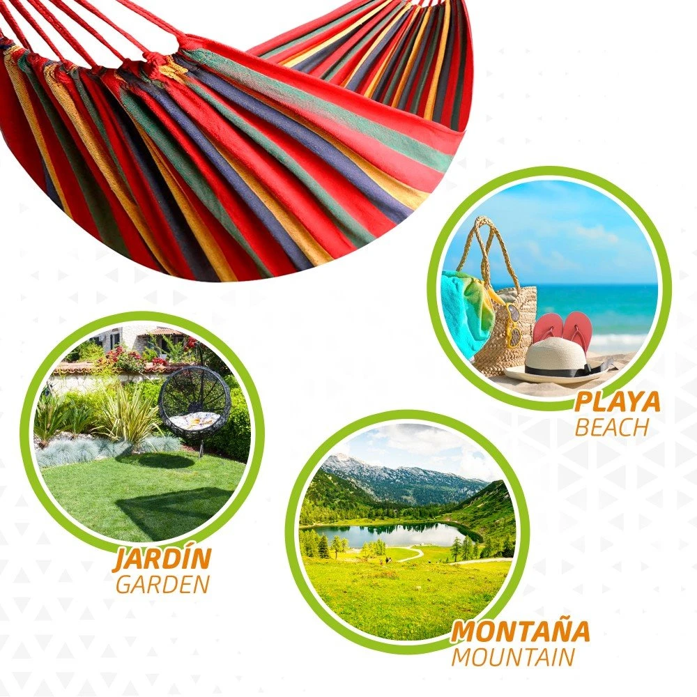 Hamaca De Algodón Portátil Para Jardín Aktive 7 Hamaca De Algodón Portátil Para Jardín Aktive - Imagen 5