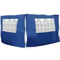 Outsunny 2 Paredes Parte Laterales Para Carpa 3x2 Lado Parasol De Gazebo Tela Oxford Con 2 Ventanas Medidas Apto Para 3x3 3x6 Azul