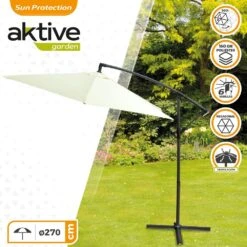 Parasol Excéntrico Banana 270 Cm Crema Mástil Aluminio Aktive Garden 10 Parasol Excéntrico Banana 270 Cm Crema Mástil Aluminio Aktive Garden -OUTSUNNY TIENDA 76dd23166cf0f9ea7ce7ea6c01887bf9e6819f7d e35b677ccdc2468c8bf6d28ade7bba83