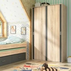 Armario 2 Puertas Correderas Lara 120 Cambria Y Negro 207x120x55 Cm -OUTSUNNY TIENDA 7775a832ecc83d672bb025eef10d6d0da6a88800 49be60161d634148a79cc76a4951f6d8