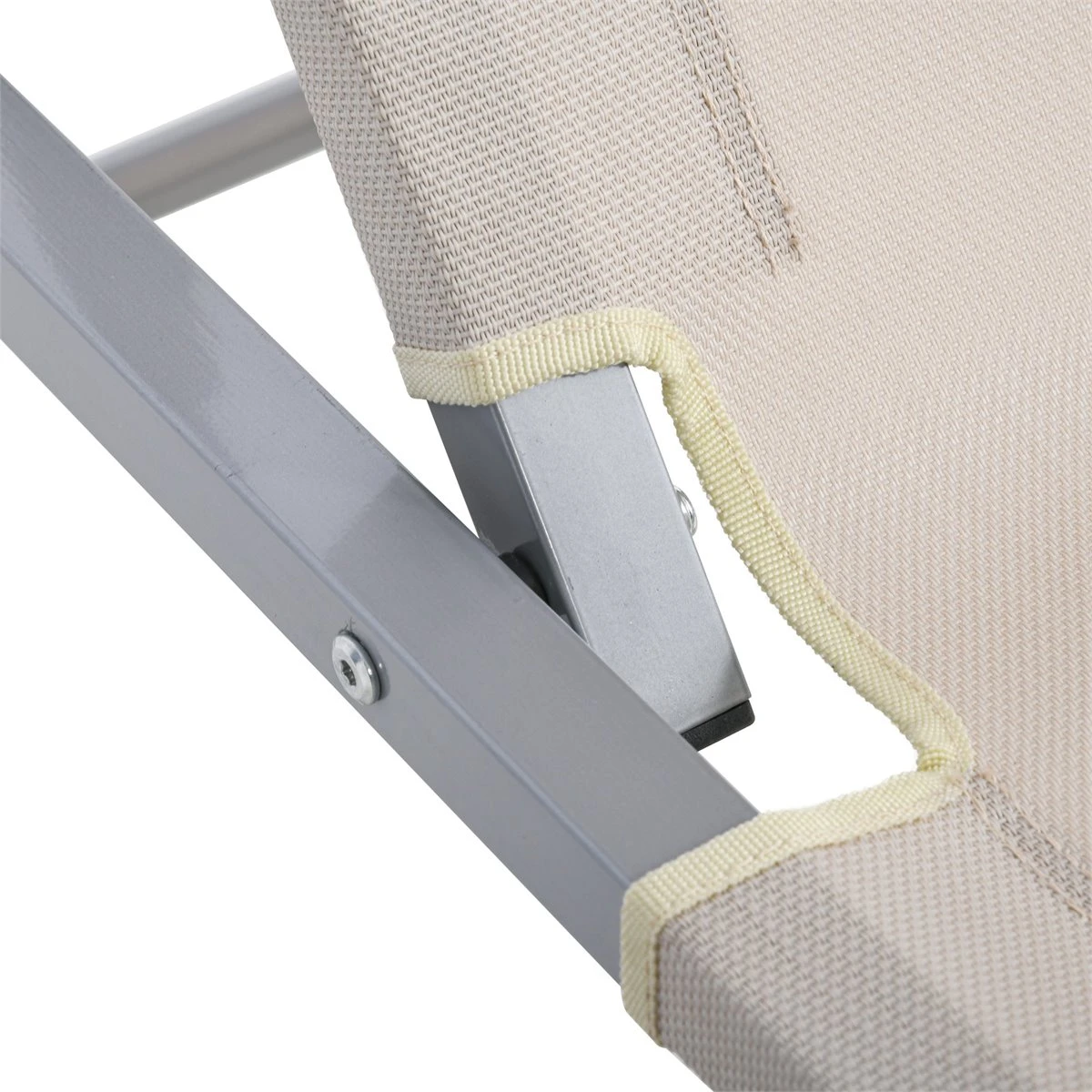 Outsunny Tumbona De Jardín Con Respaldo Ajustable En 5 Posiciones De Aluminio Y Texteline Para Terraza Patio Exterior 163x58,5x91 Cm Beige 7 Outsunny Tumbona De Jardín Con Respaldo Ajustable En 5 Posiciones De Aluminio Y Texteline Para Terraza Patio Exterior 163x58,5x91 Cm Beige - Imagen 5