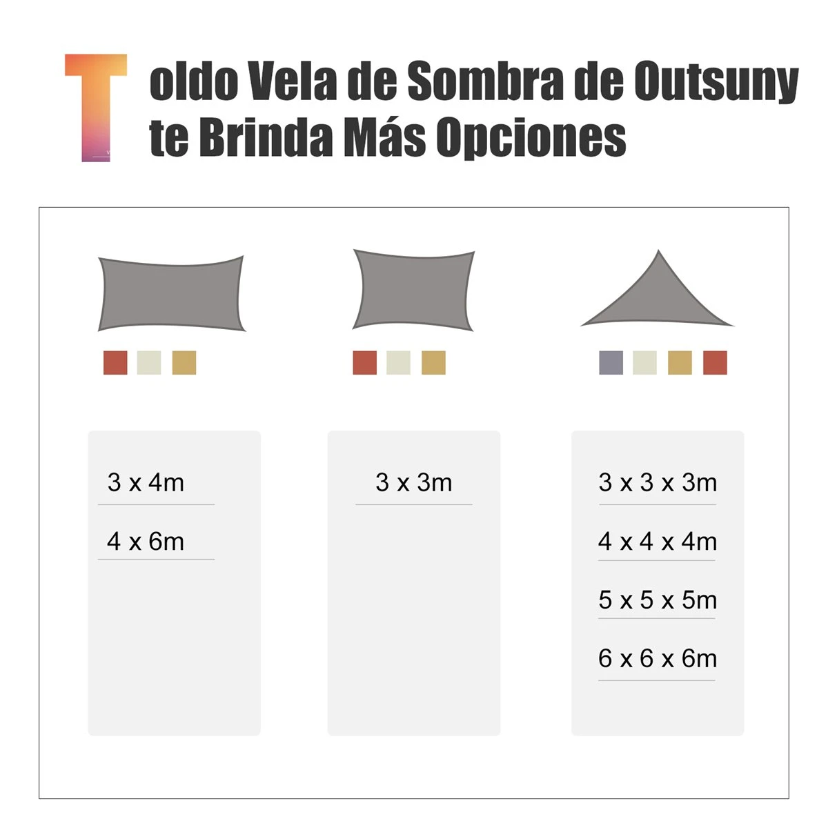Outsunny Toldo Vela Color Arena Sombrilla Parasol Triangulo Tela De Poliéster Jardin Playa Camping Sombra (varios Colores Y Medidas), Medida 3x3x3 Metros, Color Arena 5 Outsunny Toldo Vela Color Arena Sombrilla Parasol Triangulo Tela De Poliéster Jardin Playa Camping Sombra (varios Colores Y Medidas), Medida 3x3x3 Metros, Color Arena - Imagen 3