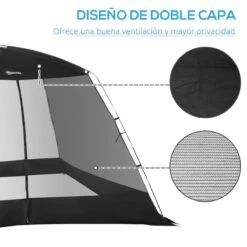 Outsunny Carpa De Jardín 3x3x2 M Cenador Para 4-6 Personas Con 4 Mosquiteras Y Puerta Incluye Bolsa De Transporte Protección Solar Para Camping Viajes Exterior Negro -OUTSUNNY TIENDA 794ac342a72a52068eaf85bedd9e0c2439ef14cc 209e95316973492daf37d8f8be9ddd3f