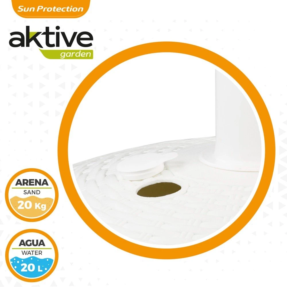 Base Para Sombrilla Circular Blanca 19-33 Mm Aktive 5 Base Para Sombrilla Circular Blanca 19-33 Mm Aktive - Imagen 3
