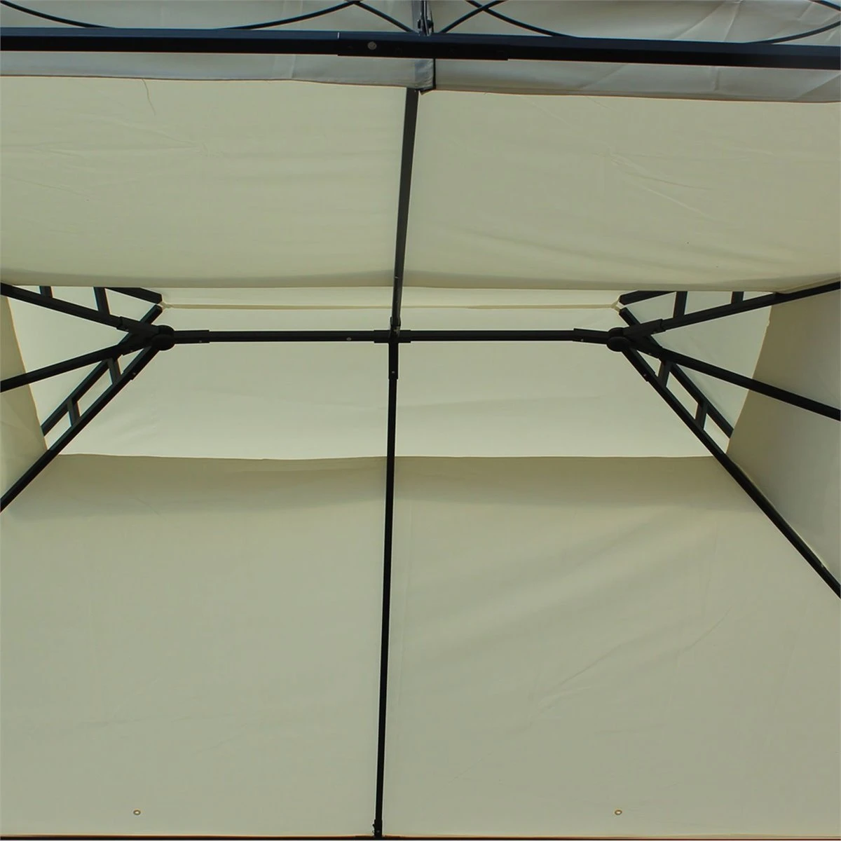 Outsunny Cenador De Jardín 4x3m Pabellón Con Techo Doble Transpirable Y 4 Cortinas Laterales Extraíbles Carpa De Acero Para Fiestas Bodas Eventos Al Aire Libre Crema 9 Outsunny Cenador De Jardín 4x3m Pabellón Con Techo Doble Transpirable Y 4 Cortinas Laterales Extraíbles Carpa De Acero Para Fiestas Bodas Eventos Al Aire Libre Crema - Imagen 7