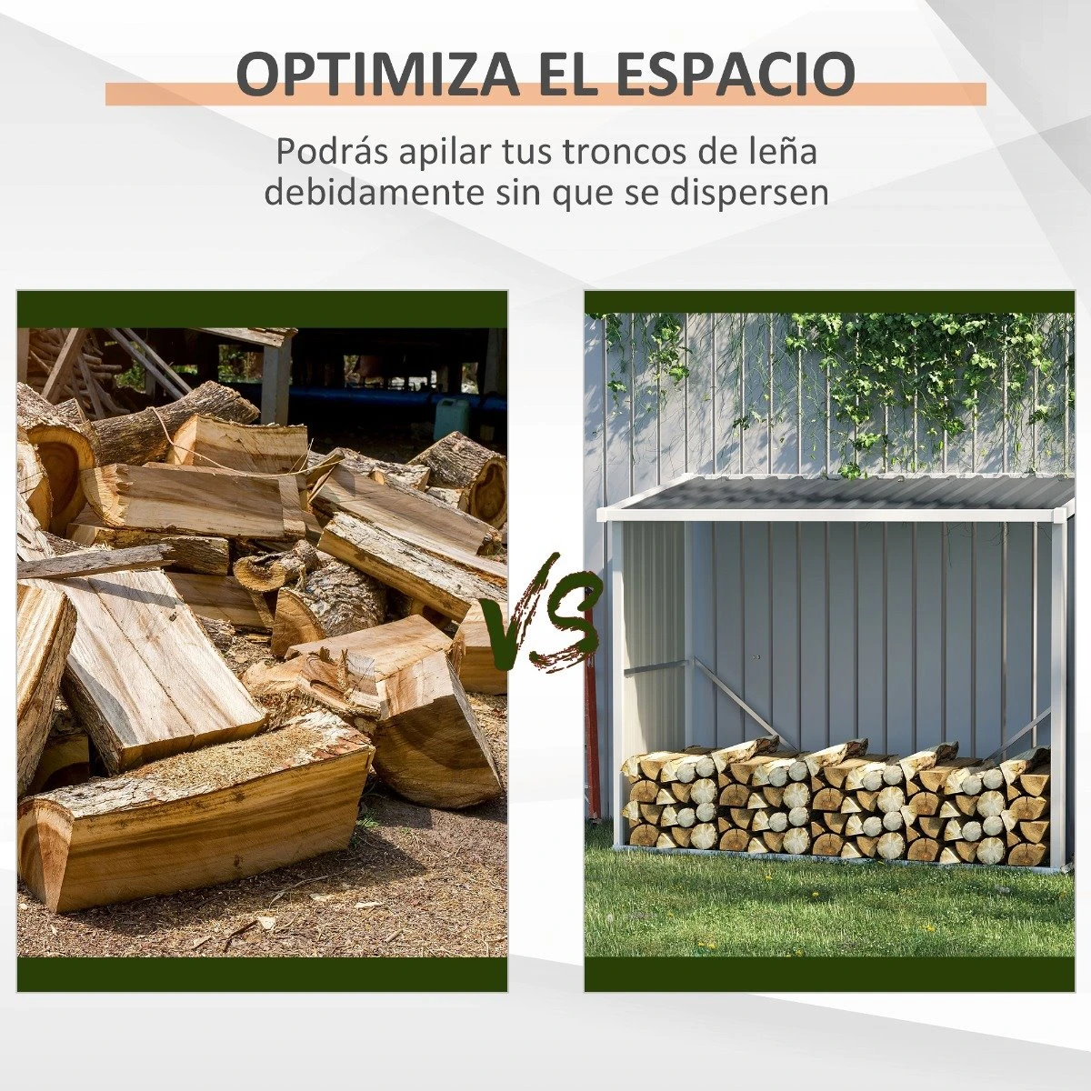 Outsunny Casetilla Para Leña Acero Galvanizado Cobertizo Leñero De Almacenamiento De Troncos Con Techo Inclinado Para Jardín Terraza Exterior 185x84x133,5/148,5 Cm Gris 7 Outsunny Casetilla Para Leña Acero Galvanizado Cobertizo Leñero De Almacenamiento De Troncos Con Techo Inclinado Para Jardín Terraza Exterior 185x84x133,5/148,5 Cm Gris - Imagen 5