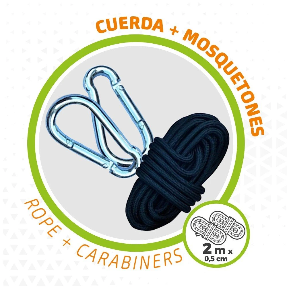 Hamaca Colgante Camping Ultraligera C/accesorios De Montaje Aktive 5 Hamaca Colgante Camping Ultraligera C/accesorios De Montaje Aktive - Imagen 3