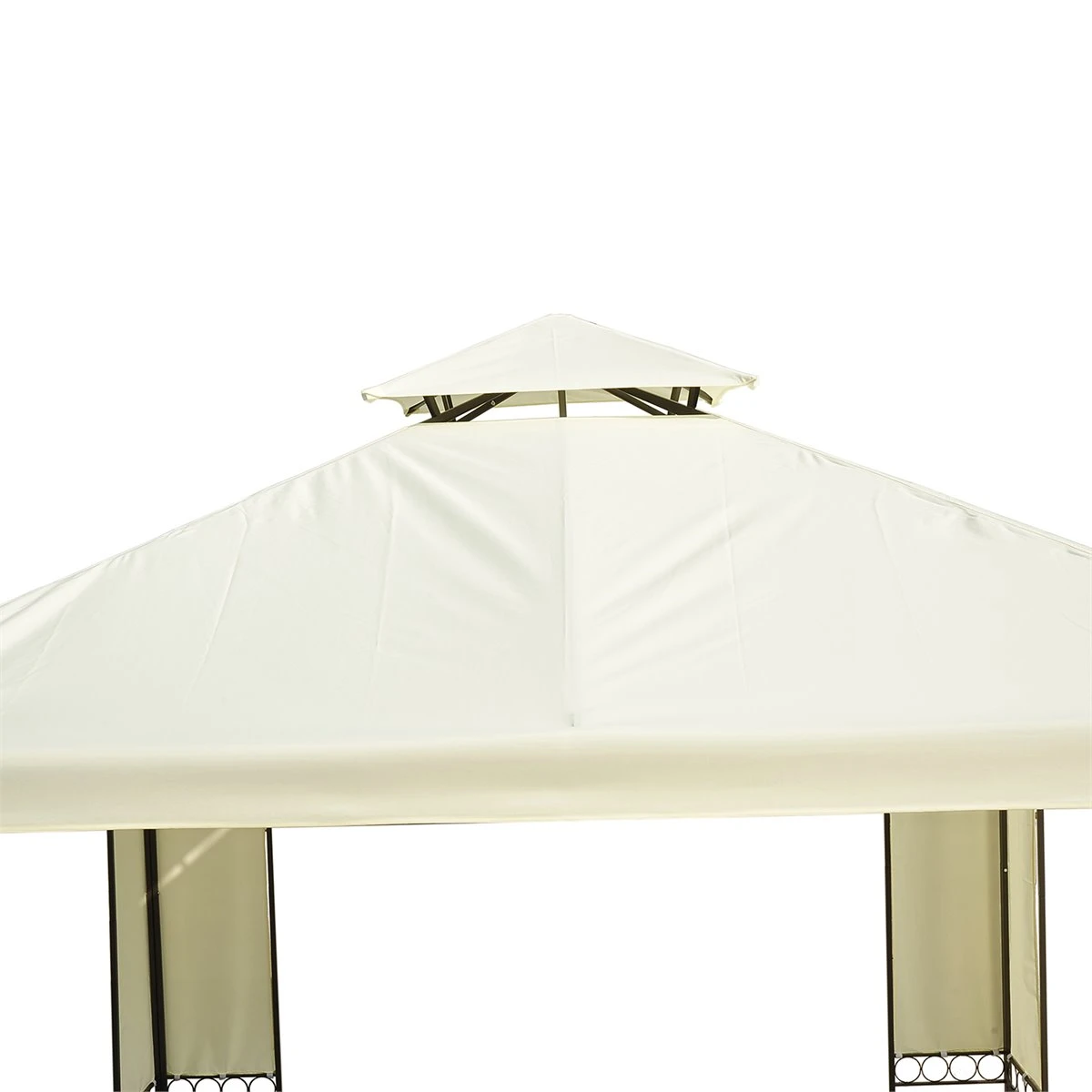 Outsunny Carpa 3x3m Con Techo Ventilador Postes De Acero Estable Para Exteriores Patio Jardín Pabellón Cenador Estructura Metálica Color Crema 6 Outsunny Carpa 3x3m Con Techo Ventilador Postes De Acero Estable Para Exteriores Patio Jardín Pabellón Cenador Estructura Metálica Color Crema - Imagen 4