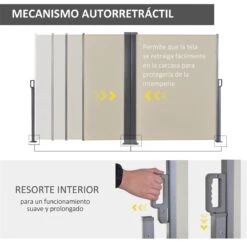 Outsunny Toldo Lateral Retráctil Doble 600x160 Cm Pantalla De Privacidad Extensible Con Ángulo Ajustable Y Protección UV 50+ Para Jardín Balcón Terraza Beige 16 Outsunny Toldo Lateral Retráctil Doble 600x160 Cm Pantalla De Privacidad Extensible Con Ángulo Ajustable Y Protección UV 50+ Para Jardín Balcón Terraza Beige -OUTSUNNY TIENDA 7b9682c59beac9c6157b7fbb3ee7e2e9be27a7a9 5226fd6988d641f1be677a410654509f