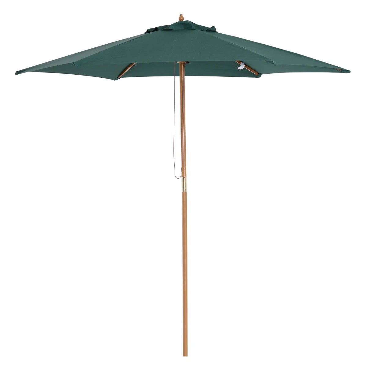 Outsunny Sombrilla Parasol De Madera Ø250x230cm Para Exterior Con 6 Varillas Sistema De Cuerda Con Fijación Desmontable Portátil Fácil De Guardar Y Transportar Verde 3 Outsunny Sombrilla Parasol De Madera Ø250x230cm Para Exterior Con 6 Varillas Sistema De Cuerda Con Fijación Desmontable Portátil Fácil De Guardar Y Transportar Verde