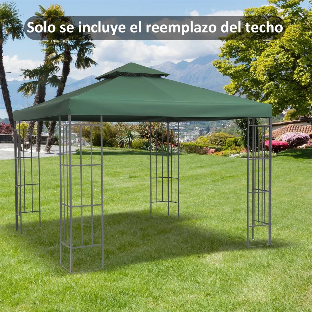 Outsunny Techo De Reemplazo 3X3 Metros Para Carpa Pabellon Toldo Eventos Y Bodas Verde Esmeralda 4 Outsunny Techo De Reemplazo 3X3 Metros Para Carpa Pabellon Toldo Eventos Y Bodas Verde Esmeralda - Imagen 2