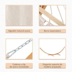 Outsunny Hamaca Con Soporte De Madera Hamaca De Jardín Colgante Con Marco Y Tumbona De Algodón 200x120 Cm Para Terraza Balcón Carga 150 Kg 392x120x102 Cm Blanco Y Natural 16 Outsunny Hamaca Con Soporte De Madera Hamaca De Jardín Colgante Con Marco Y Tumbona De Algodón 200x120 Cm Para Terraza Balcón Carga 150 Kg 392x120x102 Cm Blanco Y Natural -OUTSUNNY TIENDA 7ca2c66d138fe3bec9183a48886dfb581b30ce1d c3f8a7e3b9774118908e3b9c1f24932a