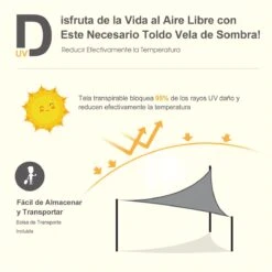 Outsunny Toldo Vela Triangular 3x3x3m Vela De Sombra Para Terraza Jardín Camping Resistente Al Agua Protección UV Poliéster Color Gris 14 Outsunny Toldo Vela Triangular 3x3x3m Vela De Sombra Para Terraza Jardín Camping Resistente Al Agua Protección UV Poliéster Color Gris -OUTSUNNY TIENDA 7d3239cefa709584fb7a35340e2190995835093b 62b11188a72c4a459a3664458f84f0cb