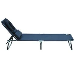 Outsunny Tumbona Plegable Con Respaldo Ajustable En 4 Posiciones Tumbona De Jardín Con Almohada Marco De Acero Y Tela Oxford Para Camping Playa Terraza 190x56x28 Cm Negro -OUTSUNNY TIENDA 7e44c1e05fd8d8326a3489eca72d69ddf312a9ff c215bd9b73694229acc74736bd9b7d4a