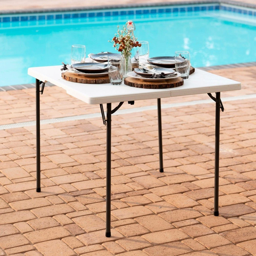 Mesa Cuadrada Plegable Blanco LIFETIME 94x94x74 Cm 7 Mesa Cuadrada Plegable Blanco LIFETIME 94x94x74 Cm - Imagen 5